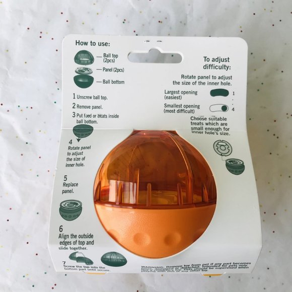 Dog Toy OurPets IQ Treat Ball  Orange Color  Size : 4 inch - Picture 4 of 4